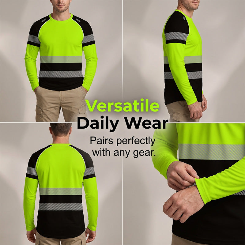 Herenshirt met print, ronde hals en lange mouwen