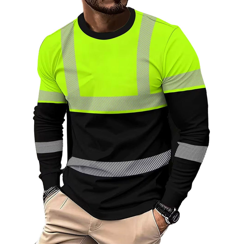 Herenshirt met print, ronde hals en lange mouwen