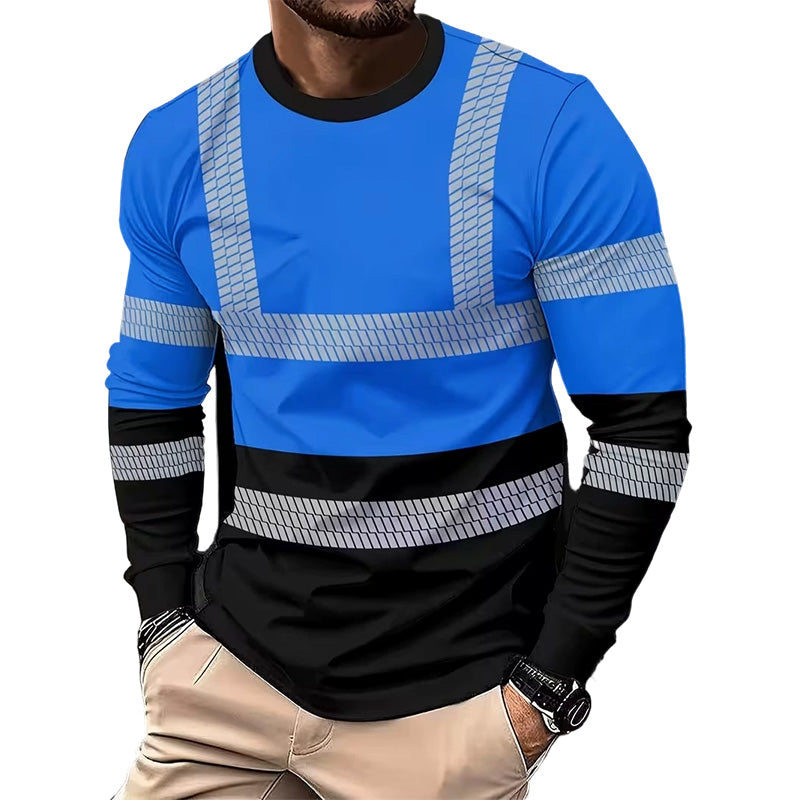 Herenshirt met print, ronde hals en lange mouwen