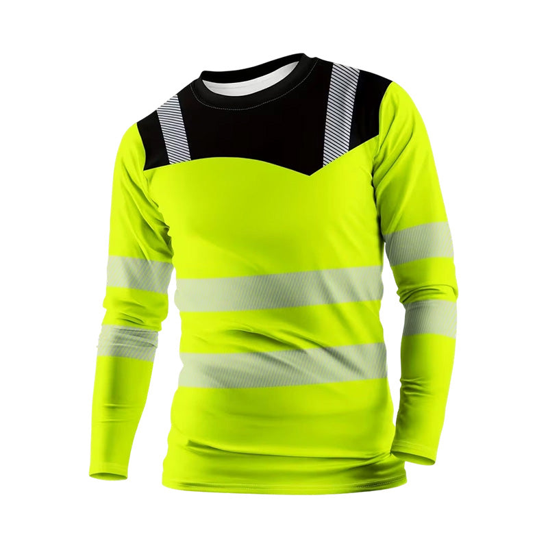 Herenshirt met print, ronde hals en lange mouwen