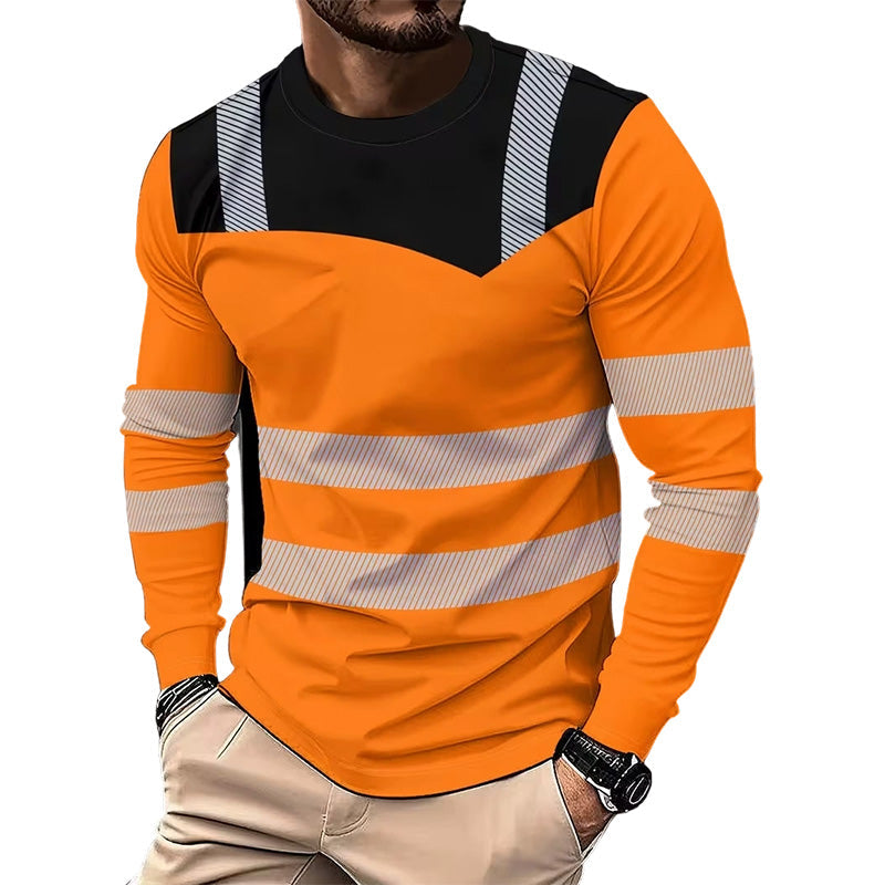 Herenshirt met print, ronde hals en lange mouwen