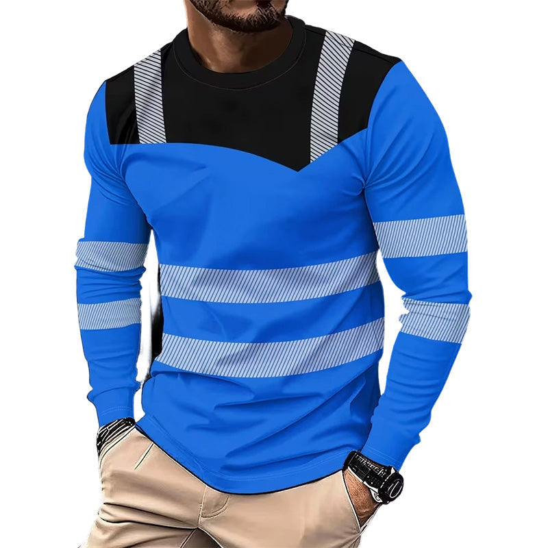 Herenshirt met print, ronde hals en lange mouwen