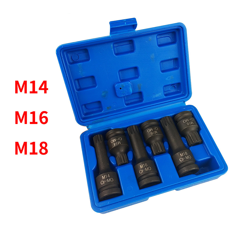 🔧 TIJDELIJKE AANBIEDING: 53% KORTING! ✨ Set met drie vierkante spline-bits – 1/2"-aandrijving, Cr-Mo-staal, twee lengtes ⚙️