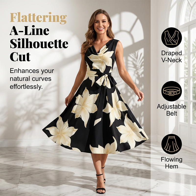 🎉 LIMITED DEAL! Flatterende Bloemenprint Jurk 🌸 Comfort & Stijl
