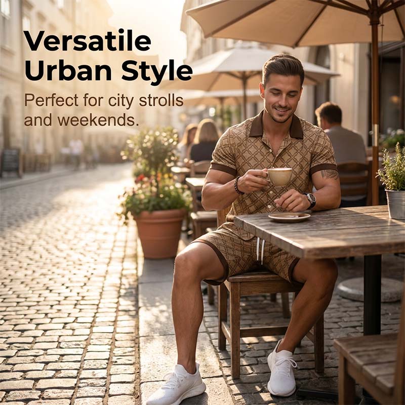 ⏳Tijdelijke aanbieding: 57% korting⏰Zomerse 2-delige set voor heren met print👕🩳