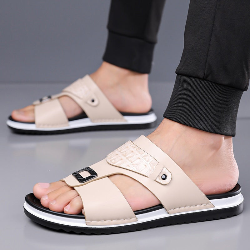 👞Slip-on sandalen van kunstleer voor heren – Ademend mesh en antislipzool & Comfortabele pasvorm 🏖️