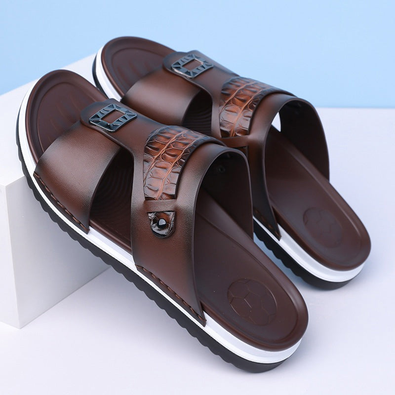 👞Slip-on sandalen van kunstleer voor heren – Ademend mesh en antislipzool & Comfortabele pasvorm 🏖️