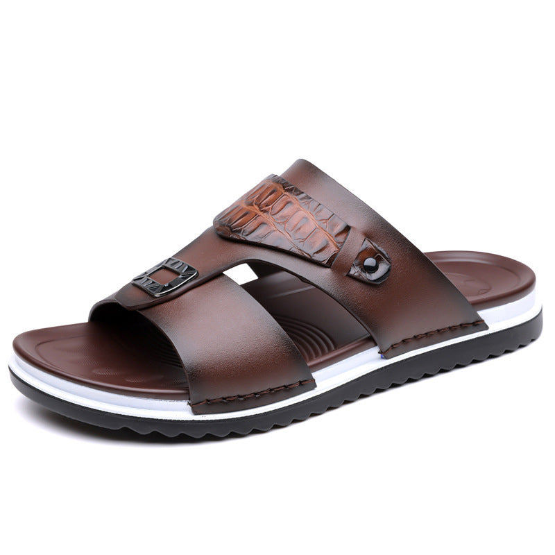 👞Slip-on sandalen van kunstleer voor heren – Ademend mesh en antislipzool & Comfortabele pasvorm 🏖️