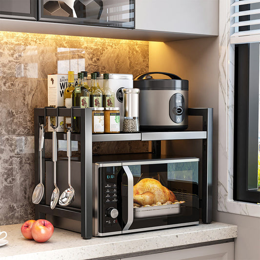 🍳 50% KORTING+GRATIS VERZENDING! Ruimtebesparend Magnetronrek (Tot 75kg Draagkracht) - Creëer Direct Meer Werkruimte ✨