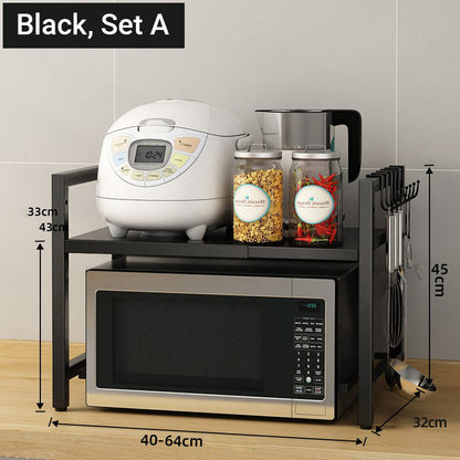 🍳 50% KORTING+GRATIS VERZENDING! Ruimtebesparend Magnetronrek (Tot 75kg Draagkracht) - Creëer Direct Meer Werkruimte ✨