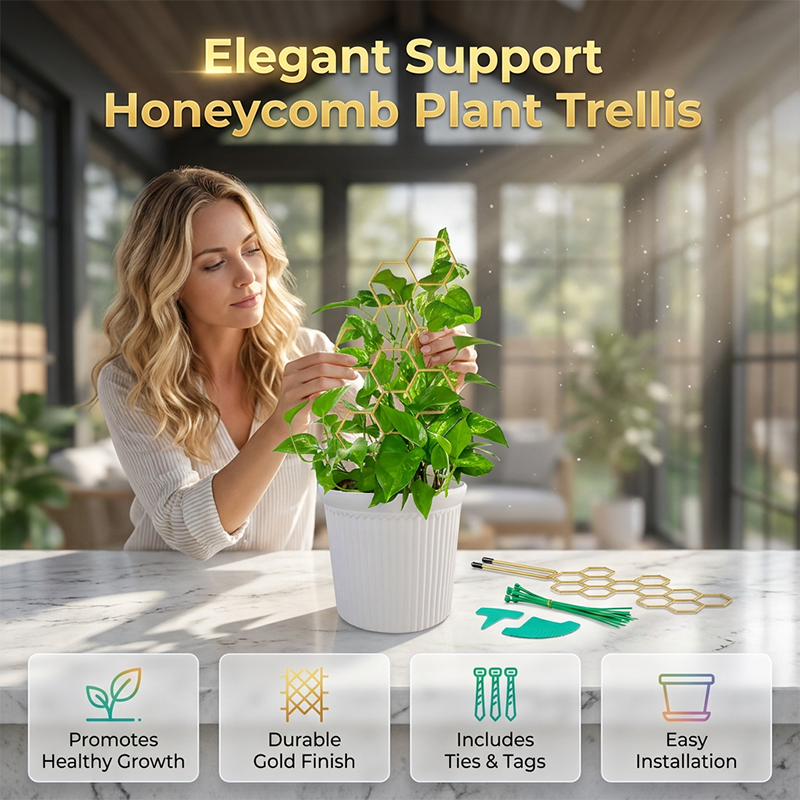 🌿 TIJDELIJKE AANBIEDING: 50% KORTING! ✨ Honingraat-plantenrek – Roestvrij, stapelbaar, eenvoudig te monteren 🐝