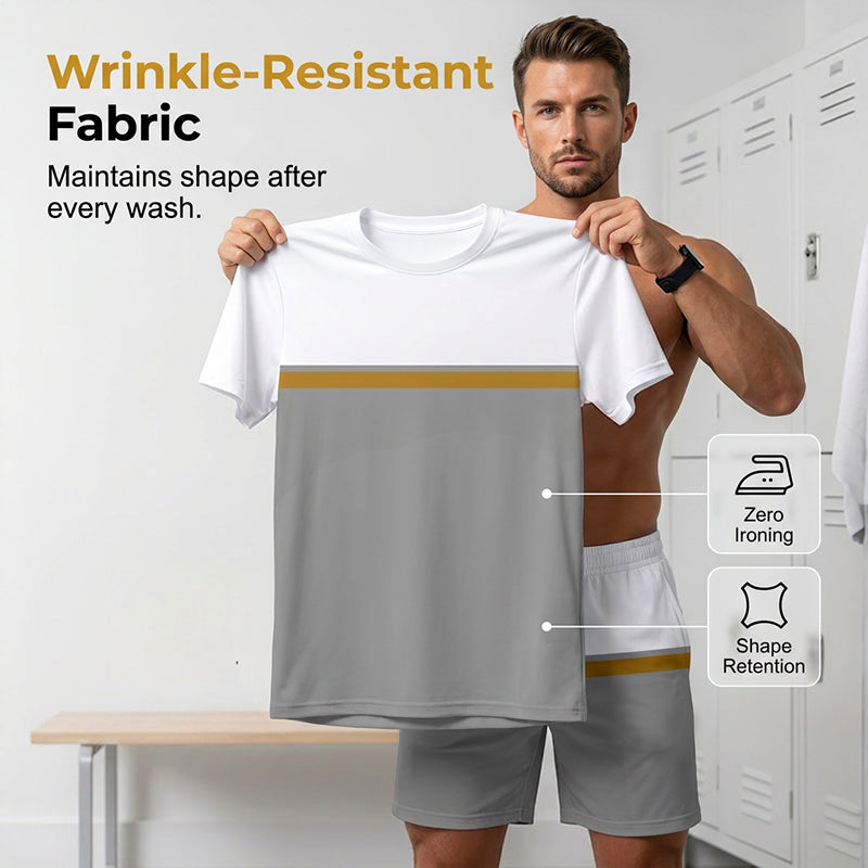 🔥Zomeraanbieding: 57% korting👕 Zomerse sportoutfit voor heren met kleurblokken🏖️