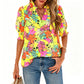 🌸Damesblouse in bohemienstijl met V-hals en pofmouwen | Casual top met print