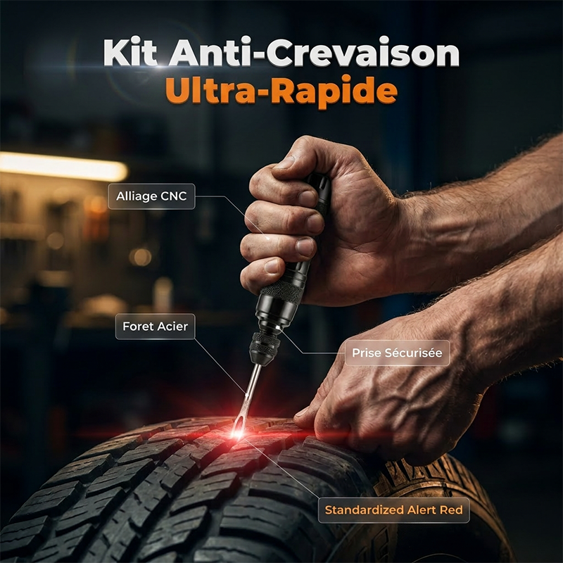 Reparatieset voor tubeless banden in een aluminium koffer