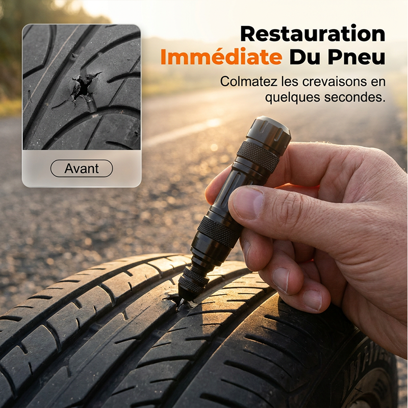 Reparatieset voor tubeless banden in een aluminium koffer