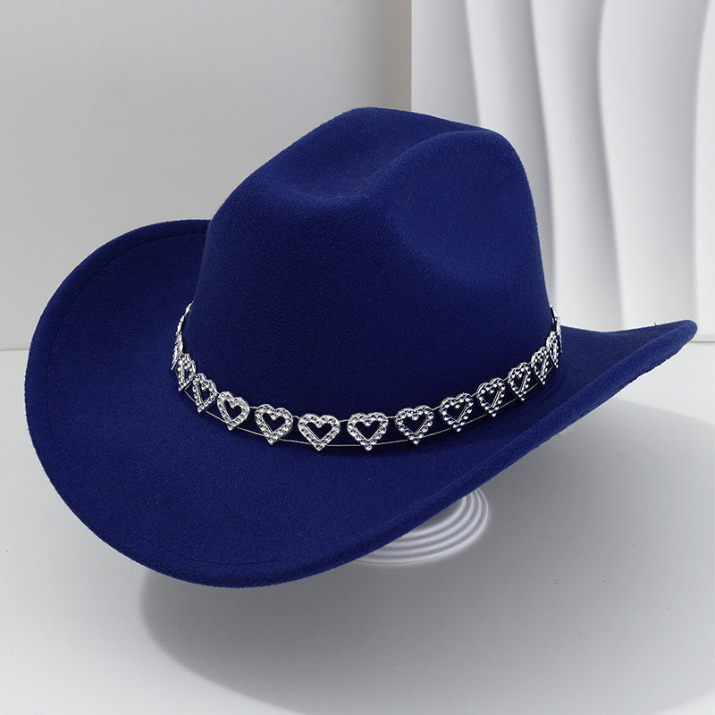 🤠 Dames rhinestone hart cowboyhoed – Sprankelende, elegante Franse jazz fedora ✨