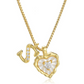 💎 Ketting met hartvormige letters en subtiele steentjes – Letterhanger & verstelbare lengte ✨