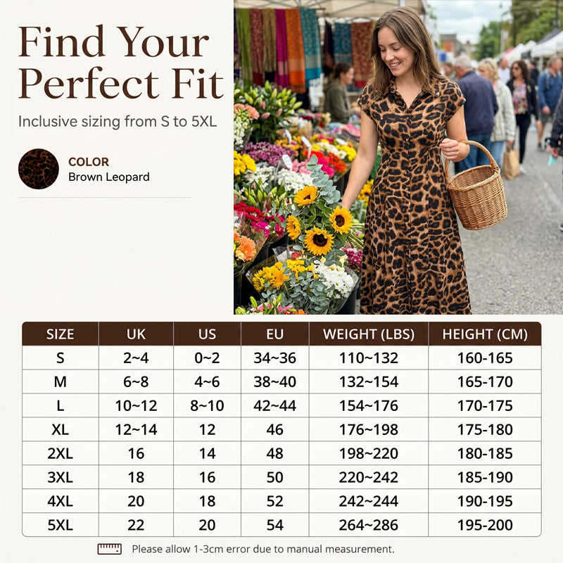 👗 Elegante damesjurk met revers en luipaardprint