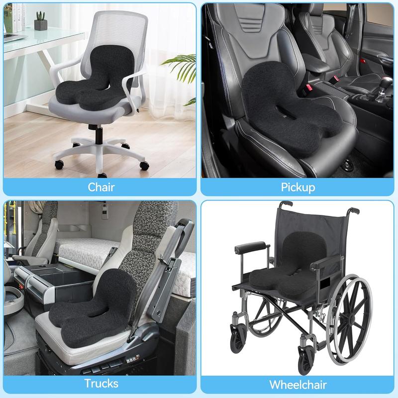 🔥 55% KORTING + GRATIS VERZENDING ☁️ Ergonomisch Traagschuim Zitkussen | Verlicht Rug- en Stuitpijn (Auto & Kantoor)