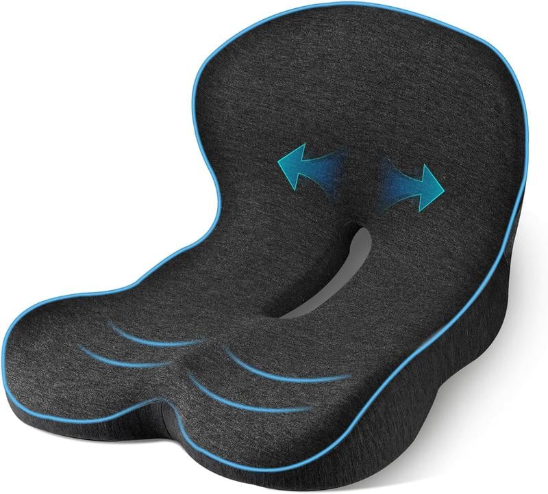 🔥 55% KORTING + GRATIS VERZENDING ☁️ Ergonomisch Traagschuim Zitkussen | Verlicht Rug- en Stuitpijn (Auto & Kantoor)