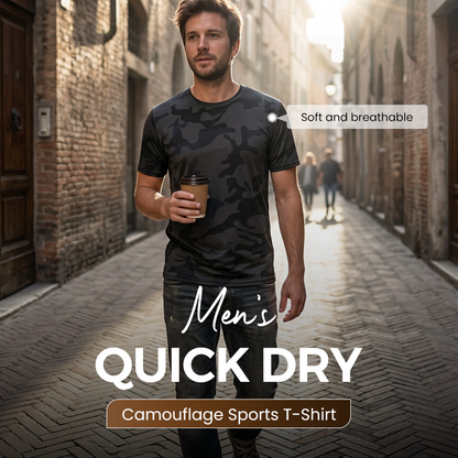 🏃‍♂️ Sneldrogend camouflage-sport-T-shirt voor heren 💪