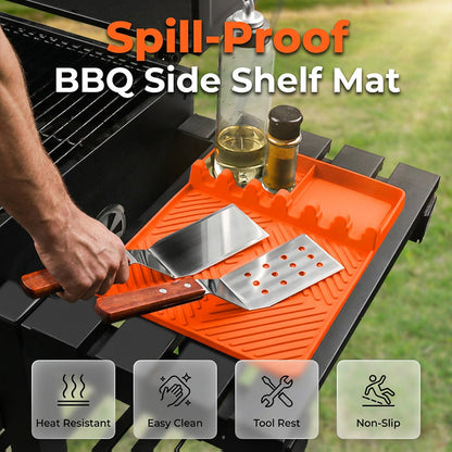 🥩 Hittebestendige Siliconen BBQ Zijplank Mat | Houdt je Barbecue Vetvrij & Schoon