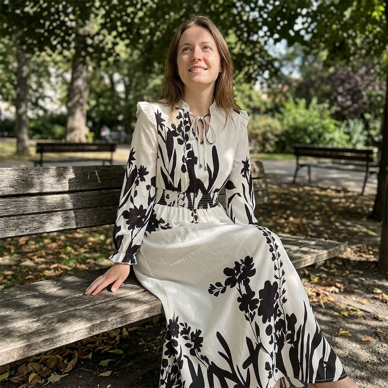 👗 50% KORTING ✨Elegante maxi-jurk met bloemenpatroon voor dames 🔥