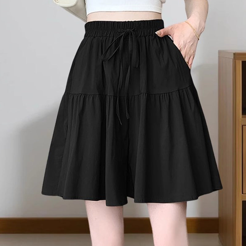 🔥Set van twee stuks👗 Korte broek met hoge taille en wijde pijpen — geplooide zoom & benadrukt je figuur 🎀