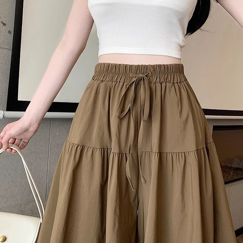 🔥Set van twee stuks👗 Korte broek met hoge taille en wijde pijpen — geplooide zoom & benadrukt je figuur 🎀