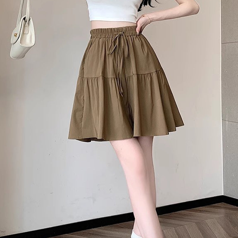 🔥Set van twee stuks👗 Korte broek met hoge taille en wijde pijpen — geplooide zoom & benadrukt je figuur 🎀
