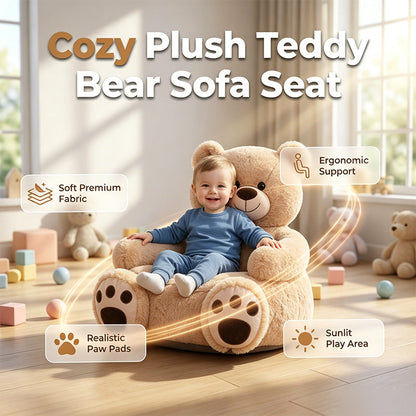 🔥50% KORTING + GRATIS VERZENDING🧸 Pluche teddybeer-kinderbank – Zacht kussen in de vorm van een stripfiguur met rugleuning