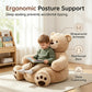 🔥50% korting🧸 Pluche teddybeer-kinderbank – Zacht kussen in de vorm van een stripfiguur met rugleuning