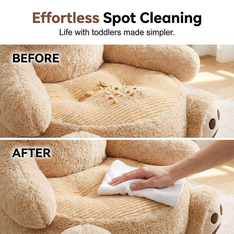 🔥50% KORTING + GRATIS VERZENDING🧸 Pluche teddybeer-kinderbank – Zacht kussen in de vorm van een stripfiguur met rugleuning