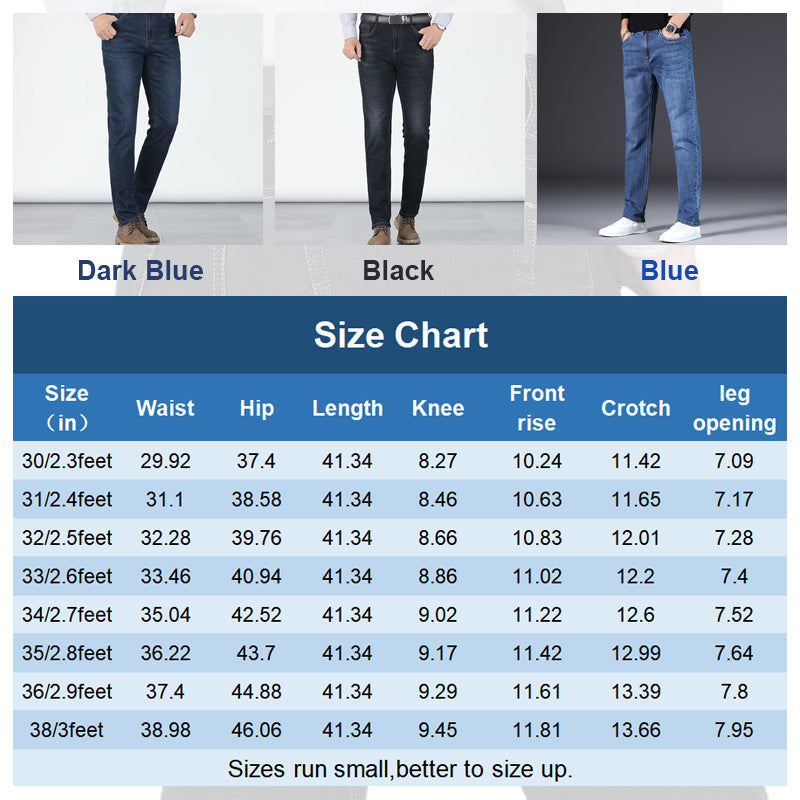 👖 Herenjeans met hoge taille en rechte pasvorm, van stretchstof