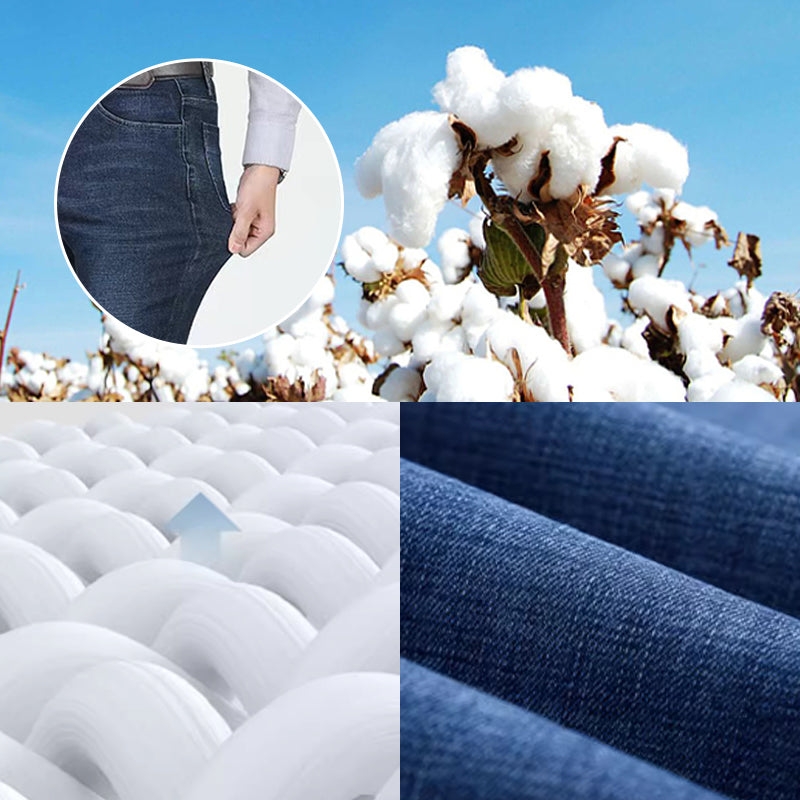 👖 Herenjeans met hoge taille en rechte pasvorm, van stretchstof