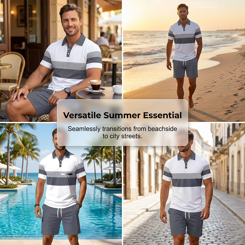 Geruite Polo Set Voor Heren | Sportieve Slim Fit