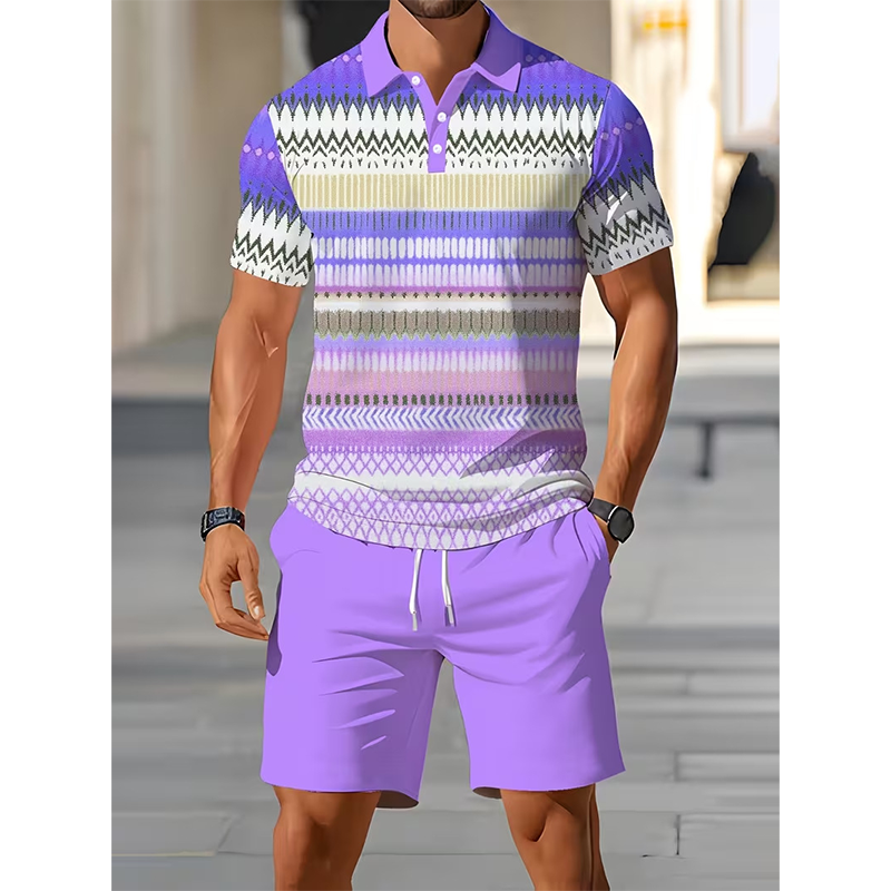 Geruite Polo Set Voor Heren | Sportieve Slim Fit