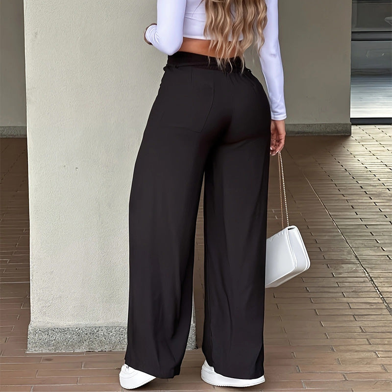 👖 Damesbroek met hoge taille en rechte pijpen
