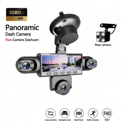 📷  HD 1080P Dashcam met Meerdere Lenzen & Nachtzicht – 360° Bescherming, 24u Parkeerbewaking 🚗🔥
