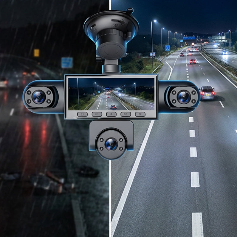 📷  HD 1080P Dashcam met Meerdere Lenzen & Nachtzicht – 360° Bescherming, 24u Parkeerbewaking 🚗🔥