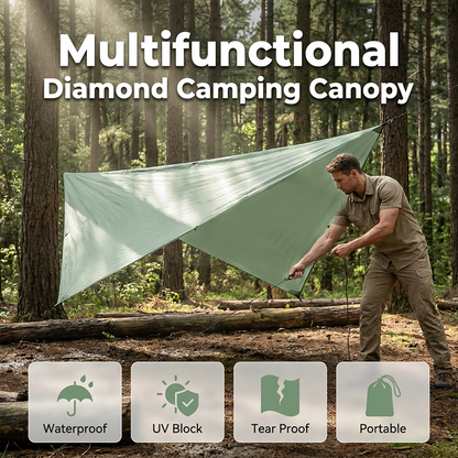 🪂 Draagbare ruitvormige campingluifel