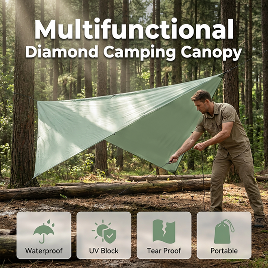 🪂 Draagbare ruitvormige campingluifel