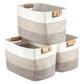 Woven Cotton Rope Storage Basket with Handles