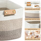 Woven Cotton Rope Storage Basket with Handles