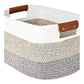 Woven Cotton Rope Storage Basket with Handles