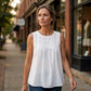 🌸 Mouwloze tanktop met kanten rand voor dames