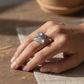 ✨ Vintage verstelbare open ring met een druppelvormige - lichtgevende zirkoon