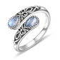 ✨ Vintage verstelbare open ring met een druppelvormige - lichtgevende zirkoon