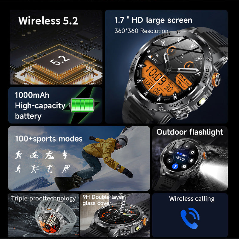 ⌚Smart Bluetooth-sporthorloge met 1000 mAh-batterij🏆