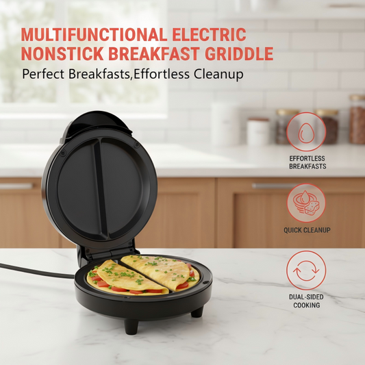 🍳Multifunctionele elektrische ontbijtplaat met antiaanbaklaag